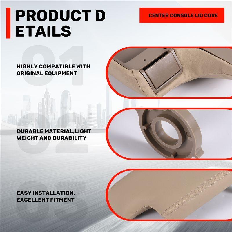 Durable-1Pcs Leather Armrest With Plastic Plate For BMW E46 3 Series 1999-2005 Left Hand Drive Beige