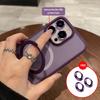 Matte Ring Holder Glass Lens Phone Case For iPhone 16 15 14 13 12 11 ProMax Plus For Magsafe Wireless Magnetic Hard Bumper Cover