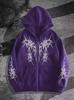 Fashion Unisex Autumn Winter Coat Supernatural Print Zipper Hoodie Casual Long Sleeve Tops Harajuku Zipper Sweatshirt