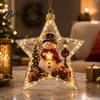 Decorative Pendants for Bedroom Lighted Christmas Star Ornaments Holiday Tree Decoration, Acrylic Shatterproof Hanging Decor Seasonal Wall Fireplace