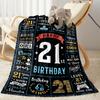 1pc 21th Birthday Celebration Blanket Soft and Warm for Sofa Office Camping Travel Livingroom Great Gift for Friends and Family Comfortable