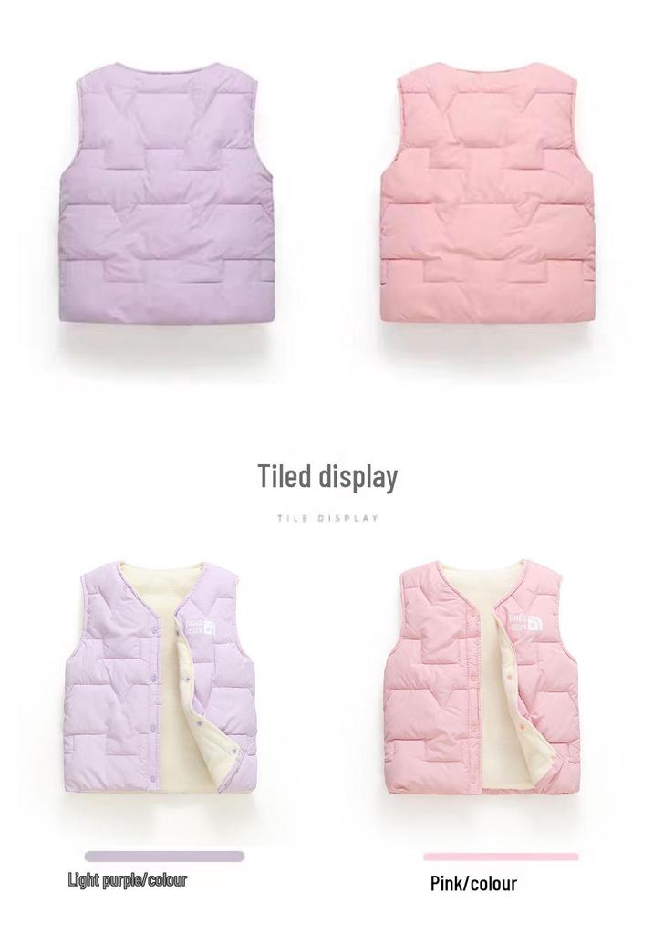 Korean Style Fleece-Lined Cotton Vest for Toddlers – Boys and Girls (Small To Large) Warm Autumn/Winter Clothing