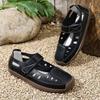 Sandali Estivi Artigianali Vintage Traforati per Donna, Scarpe Morbide da Mamma, Scarpe Casual da Donna con Velcro