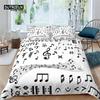 Home Living Luxury Music Notes Print 2/3Pcs Soft Duvet Cover PillowCase Queen Size and King Size Kids Bedding Set EU/US/AU Size