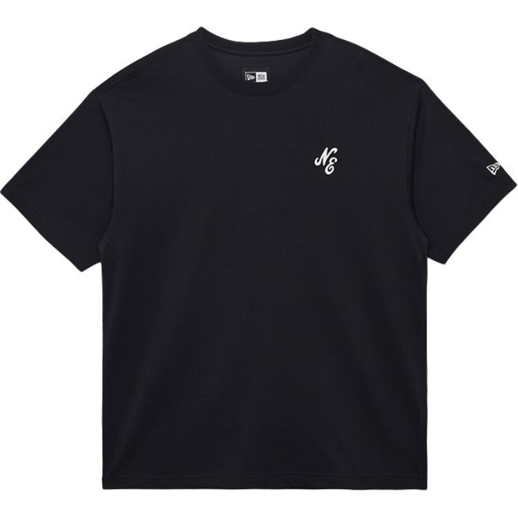 New Era SS24 Minimalist Letter Print Crew Neck Short Sleeve T-Shirt Men Tops Black 14341318