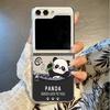 For Samsung Galaxy Z Flip 6 5 4 3 5G Cartoon Panda Pattern Clear Folding Case For Samsung Z Flip6 Flip5 Flip4 Hard Phone Cover