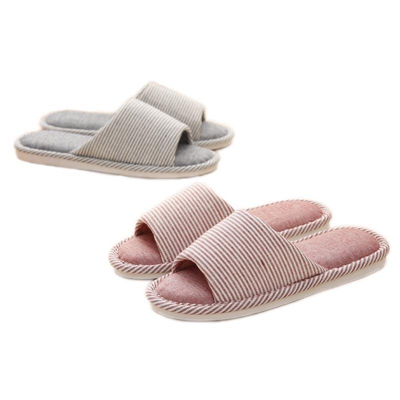 Fyra säsongers linne hemtofflor dam inomhus sovrum dam husrutschkana höst unisex älskarpåor vuxna utomhus casual sandaler