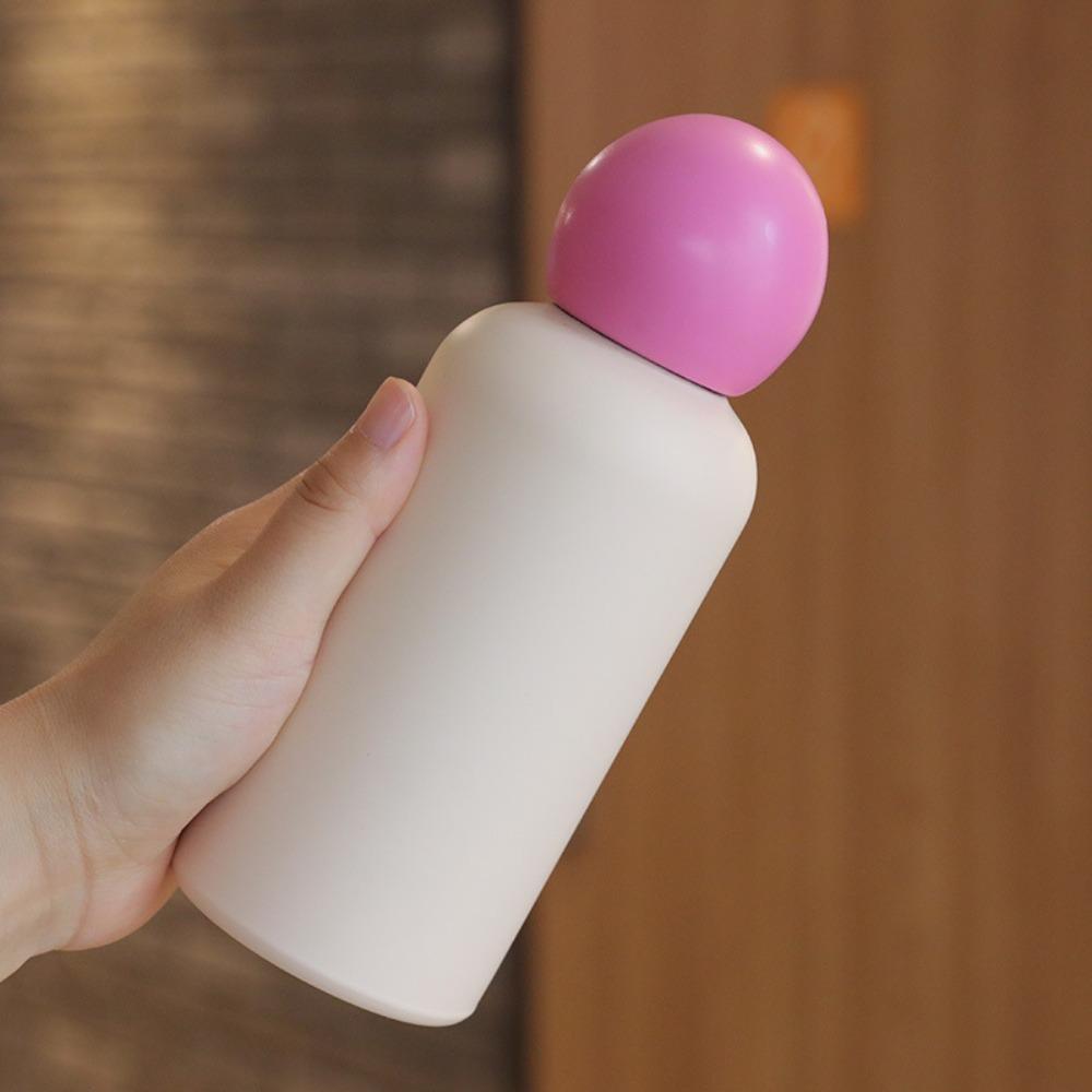 Double Wall Insulated Bottle Spherical Lid Vacuum Cup Ins Style Thermos Cup  Kids