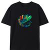 Men Black T-Shirt with Vibrant Chameleon Colorful Keyboard DesignCasual Cotton Crewneck Short Sleeve Fashion Men Clothing