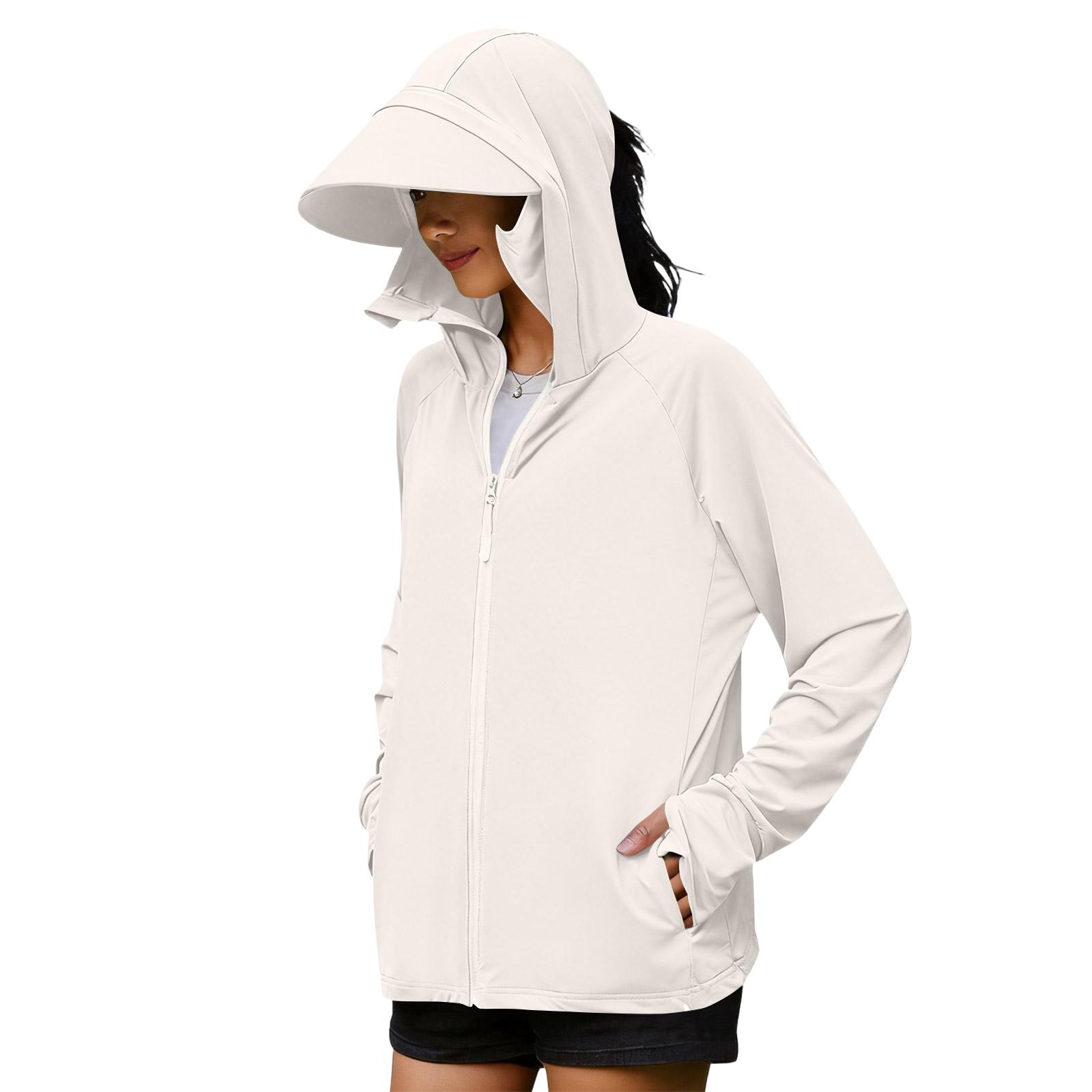 

Women s Ice Silk UV Thin Breathable Loose Fit Sun Clothing With Detachable And Rotatable Lens And Detachable One Size белый