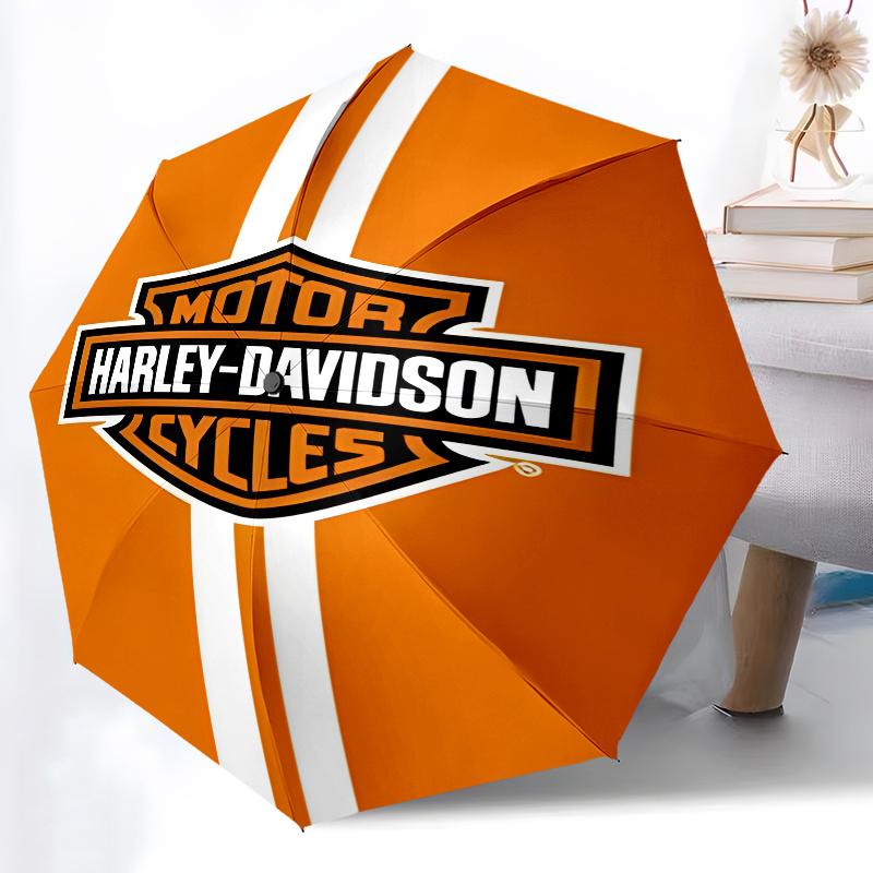 1pc Harley-Davidson Umbrella, Sun Protection, And UV Shielding. It Has Eight Sturdy Ribs for Outdoor Use And Perfect As a Holiday Gift