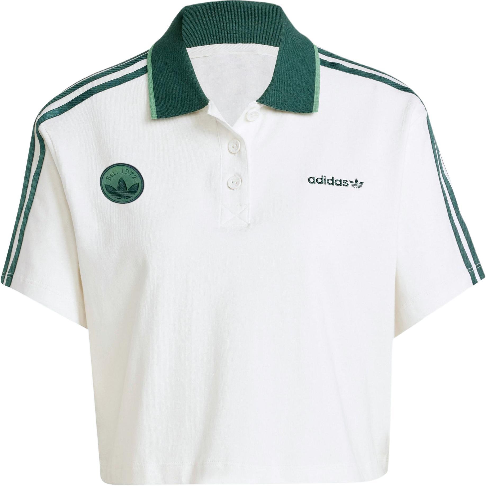 (WMNS) adidas Loose Crop Polo Shirt Asia Sizing White Women s IX3555 L