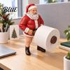Unique Gag Gifts for Colleagues Funny Santa Claus Toilet Paper Holder Resin Bathroom Tissue Organizer Christmas Accessories