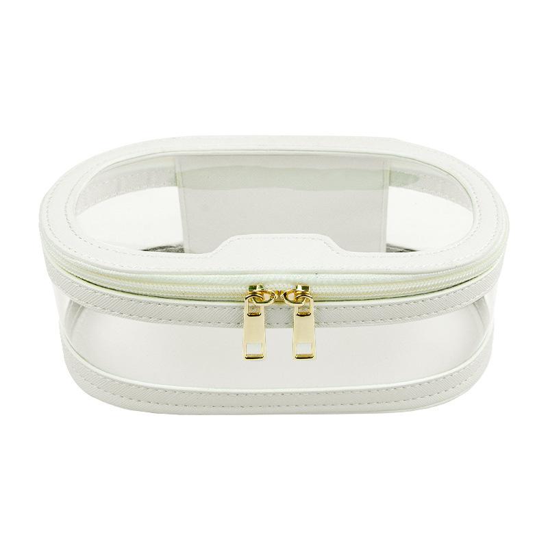 Makeup Bag Woman PU Leather Cosmetic Bags Large Capacity Transparent Washroom Bag Portable Travel Waterproof Mmakeup Box Storage Bag
