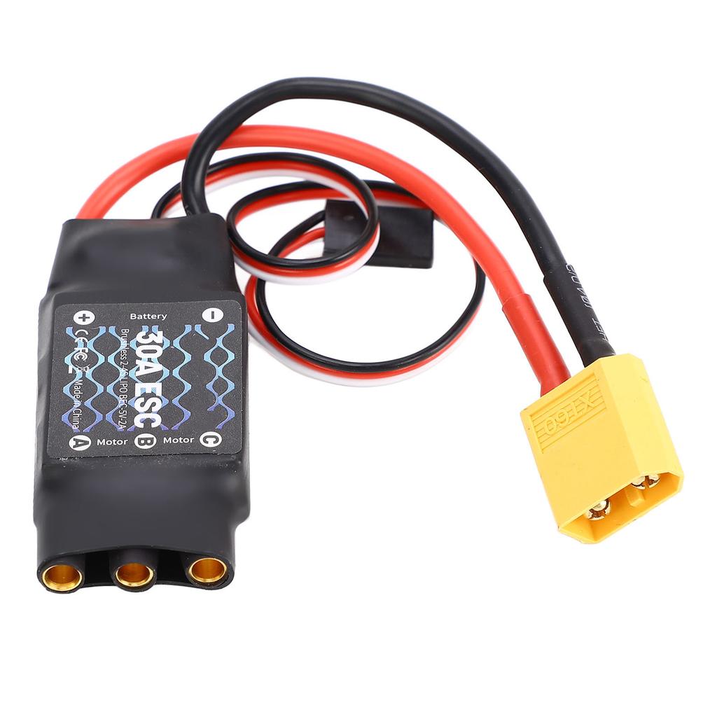 30A ESC Bezkartáčový regulátor otáček s XT60 3,5mm konektory pro RC letadla s pevnými křídly, kvadrokoptéry, helikoptéry