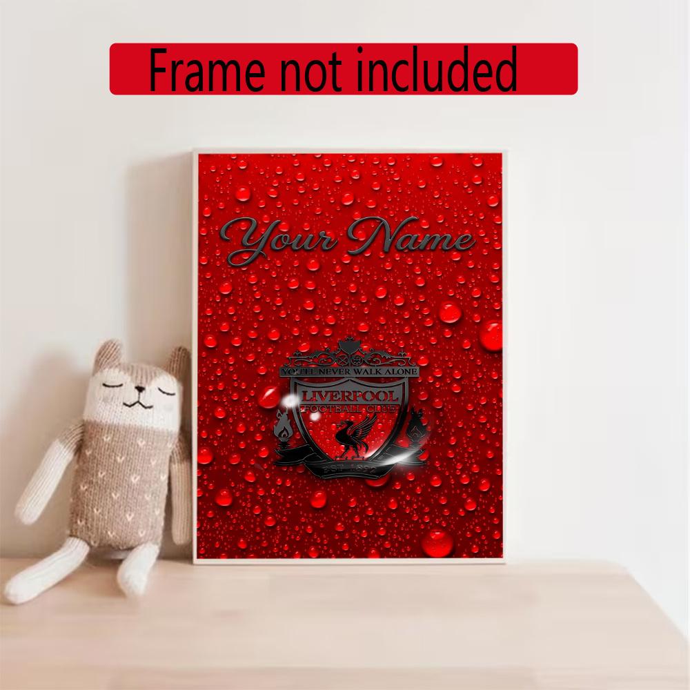 Liverpool Fc Customize Your Name Diamond Painting Round Diamond Diy Frameless Holiday Artwork Suitable For Home Office Wall Decoration