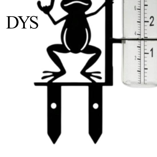 Garden Rainfall Measuring Tool Frog Rain Gauge, Metal Holding Umbrella Stake, Weatherproof Stake Decorative Measurement Gauge for Outdoor Yard