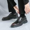 New Fashion Designer Men's Pointed Thick-soled Wedding Oxford Shoes British Retro Male Formal Dress Footwear Zapatos Hombre