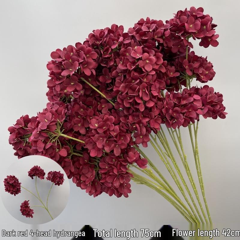 Shunran Dark Red Wine Artificial Wedding Flowers for Chinese Engagement Décor & Aisle Hanging Displays