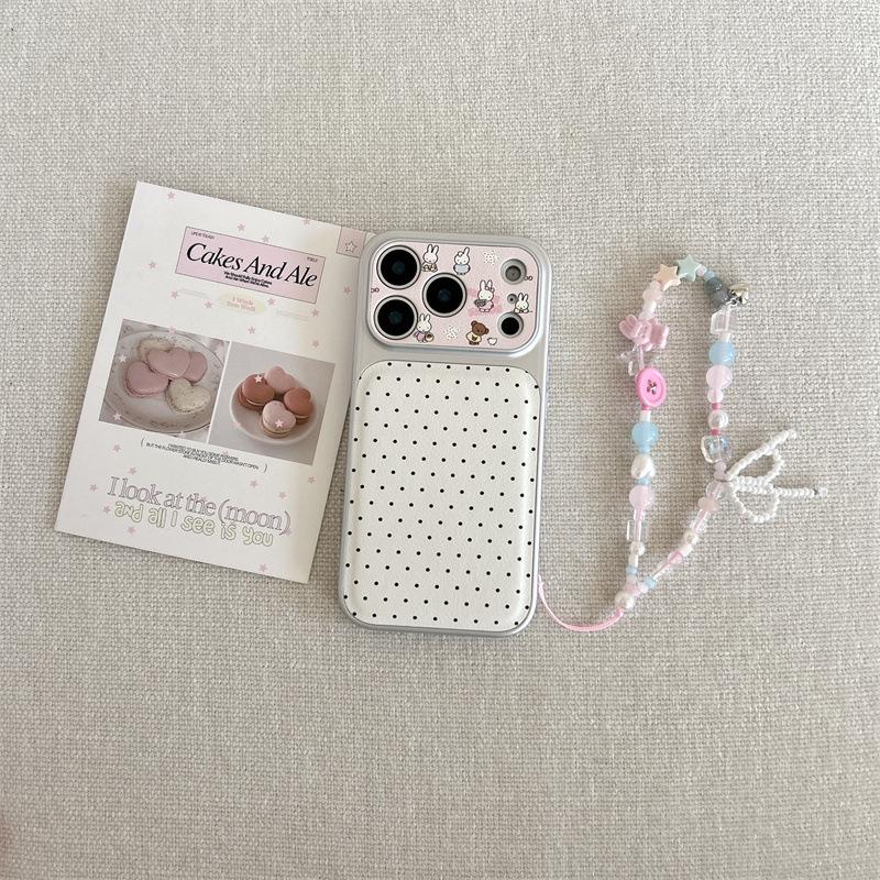 Cute Cartoon Polka Dot Bear & Rabbit Case for iPhone 17/16 Pro Max/15/14