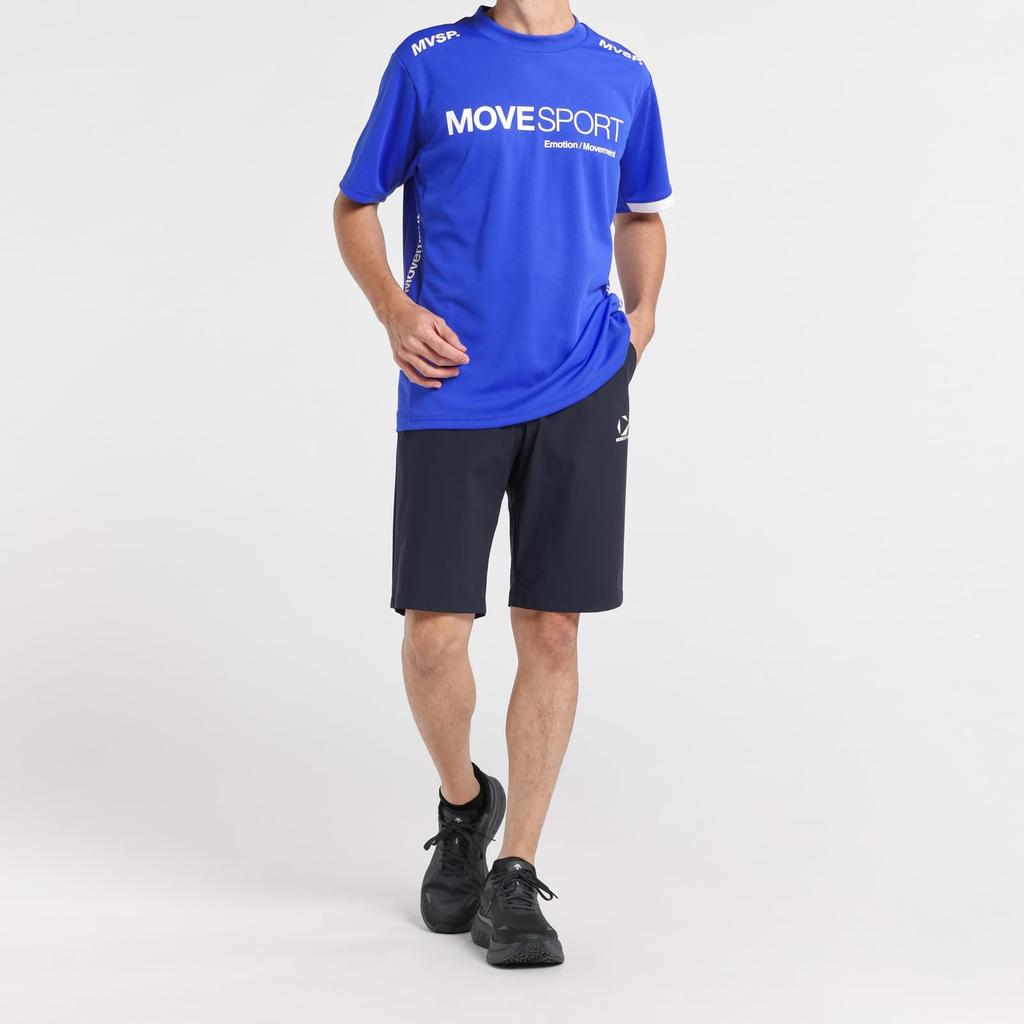 Move Sports Descente Short Sleeve Crew Neck Stretch Training BL00 Men's T-Shirt (EC Exclusive), Moisture-Wicking, Quick-Drying, Shirt, (ST5SHTZ1MB)