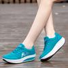 Fashion Women Platform Shoes Breathable Mesh Rocker Shoes Wedge Heels Non-slip Casual Walking Shoes