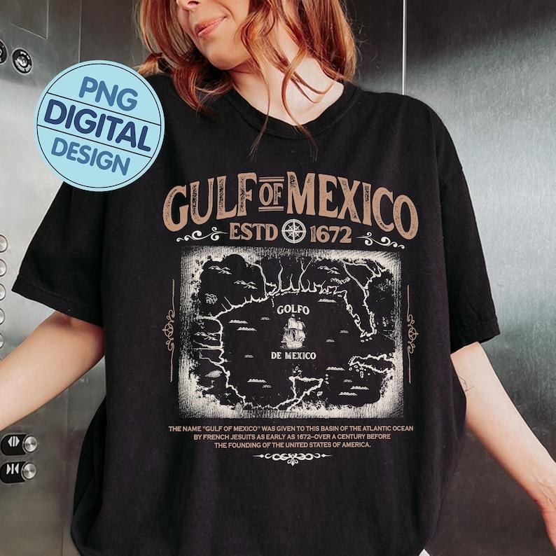 Golfo De Mexico TShirt Gulf Coast TShirt Mexico Art Vacation Graphic Tee Shirt Mexico Lover Gift Texas Florida Beach