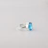 Swiss Blue Topaz Gemstone 925 Sterling Silver Jewelry Statement Designer Ring For Wife RR-81-5