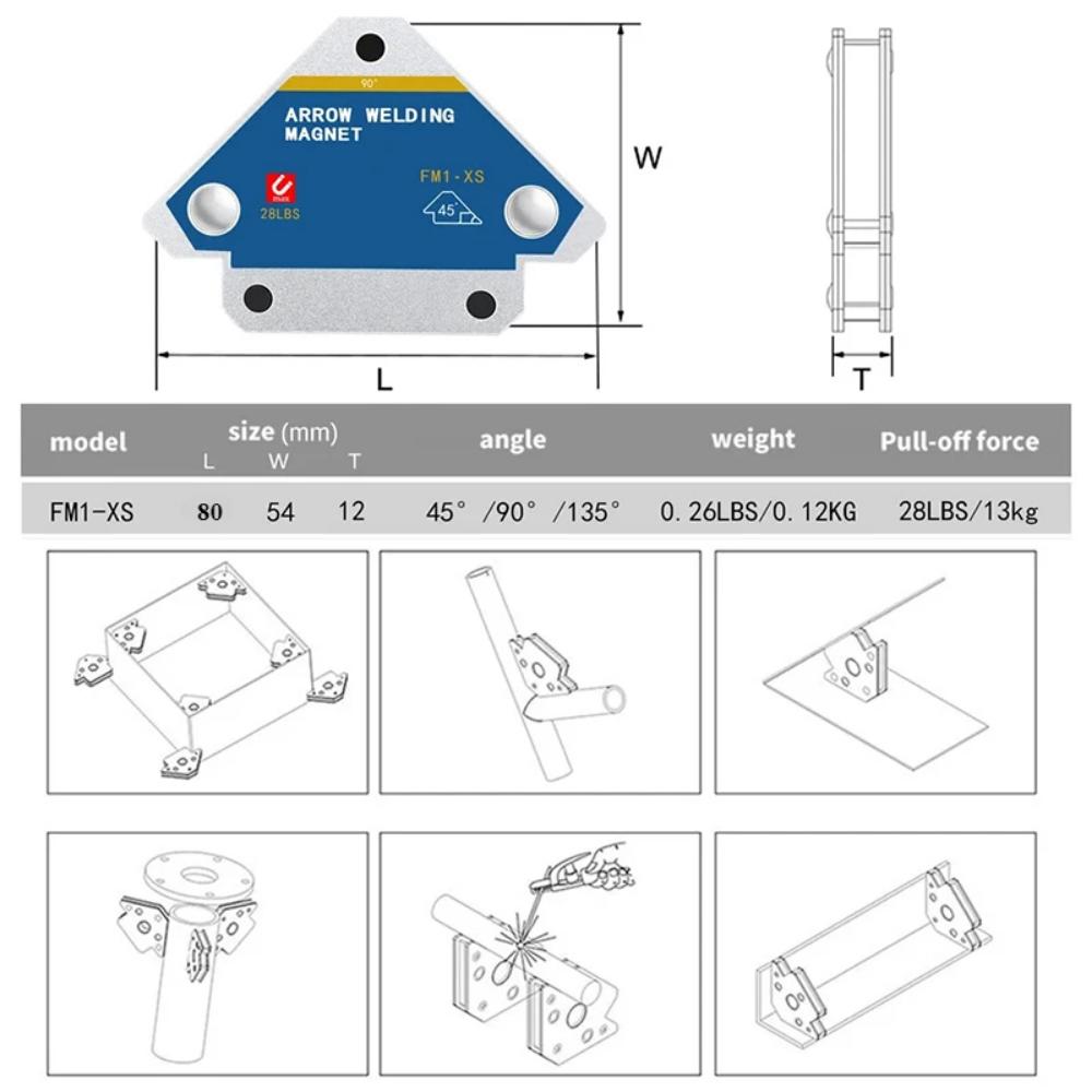 2 STÜCKE/4 STÜCKE 12,5 KG Magnetische Schweißhalter Winkel Löten Pfeil Magnet Schweißfixierer Positionierer Ferrit Halte Hilfslokalisierungswerkzeuge