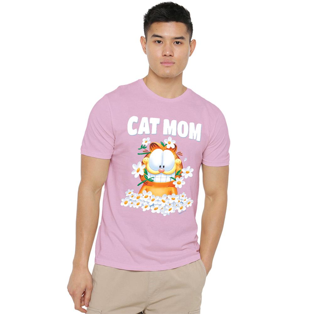 Garfield Unisex Adult Cat Mom Flowers Mothers Day T-Shirt