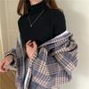Women's Plaid Long-Sleeve Fleece-Lined Wool Shirt-Coat for Autumn/Winter 2025 – New Design, Niche and Versatile