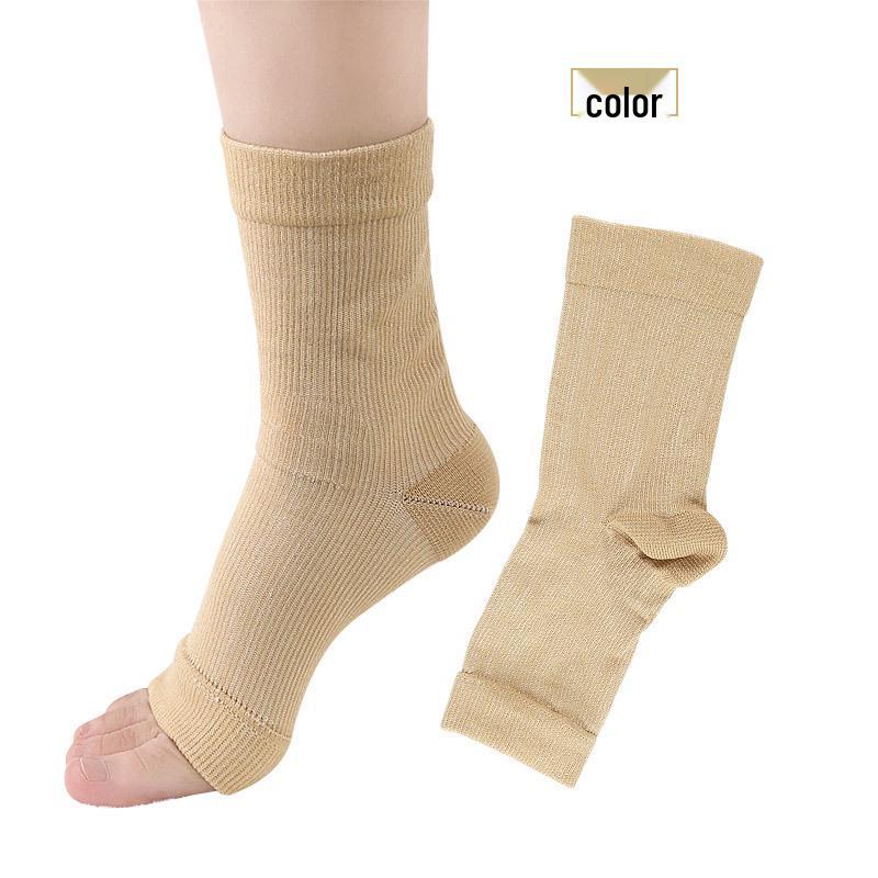 Prodyšné síťované kompresní kotníkové ponožky s otevřenou špičkou