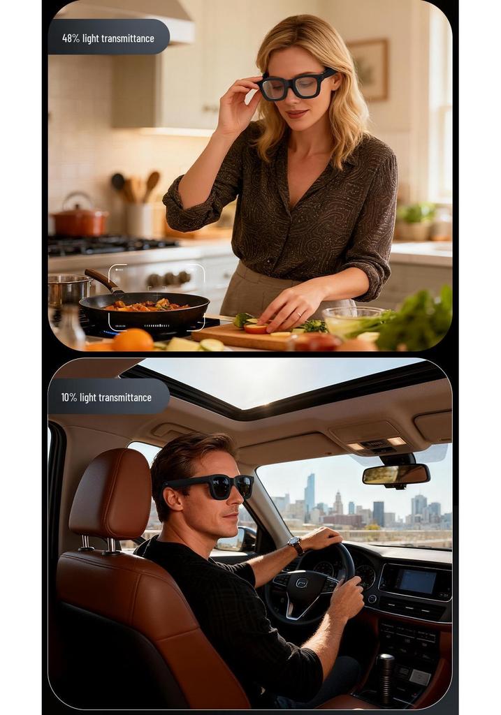 AI Electrochromic Glasses HD 800W, 4K Image Quality with Real-Time Image Translation – Black Technology