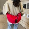 Large capacity bag women 2025 new shoulder bag casual Korean version solid color messenger bag trendy student personalized dumpling bag