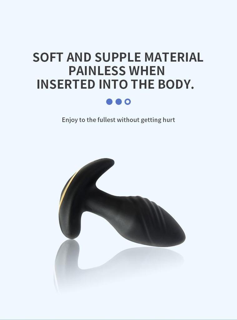 Wireless Remote Control Rotating Vibrating Silicone Anchor Anal Plug