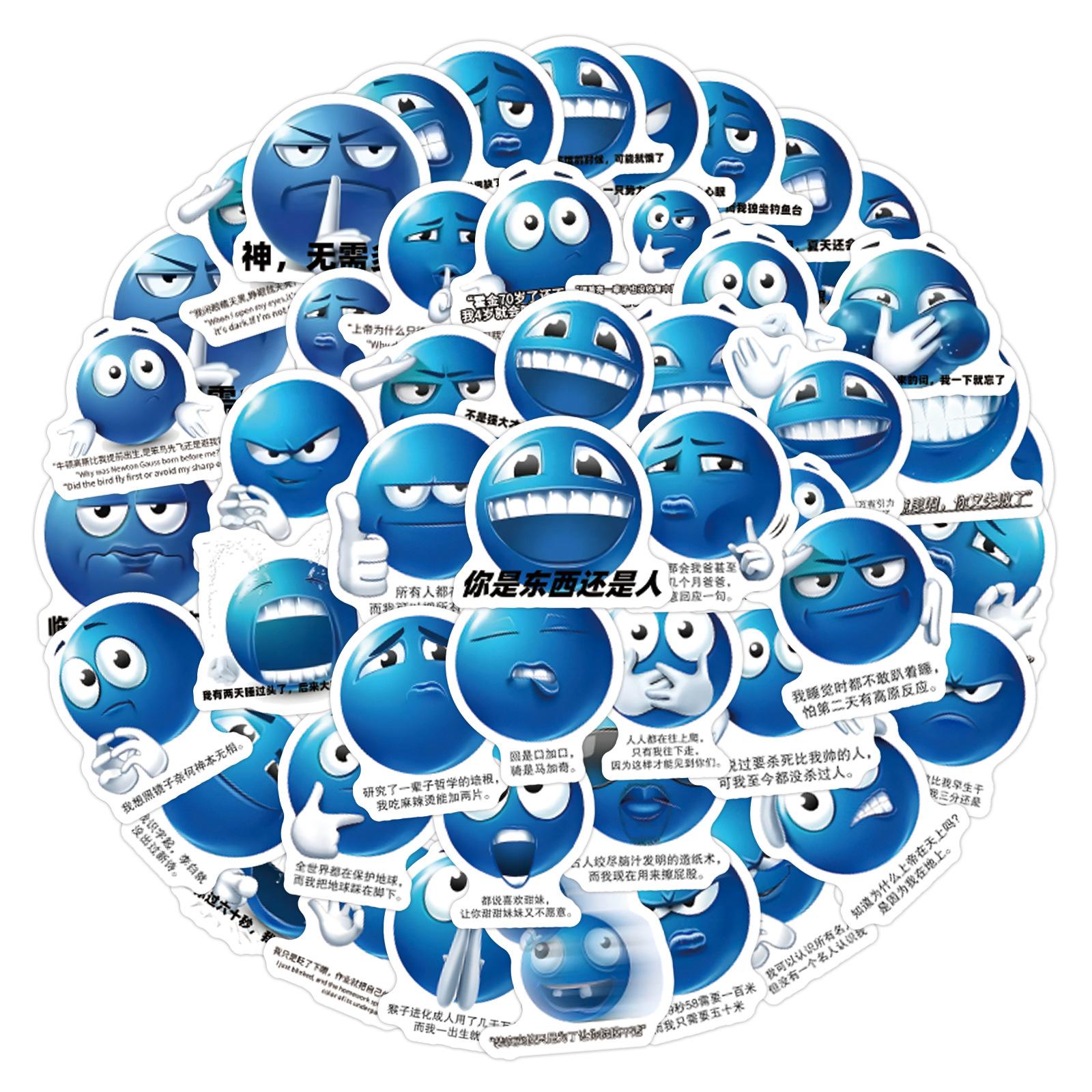 

104 Новые наклейки-граффити с выражением Hot Stalk с новым синим лицом, украшают холодильник, скутер, персонализированные наклейки