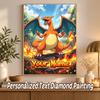 Charizard Custom Name Diamond Painting Personalized 5D Full Drill DIY Diamond Art Home Decor