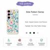 For Samsung Galaxy S25 FE Case Blue Pink Flowers Pattern Printing Straight Edge TPU Phone Back Cover
