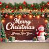 Merry Christmas Banner Gift Box Ornament Christmas Banner Happy New Year Banner Colorful Bauble For New Year Celebration Indoor