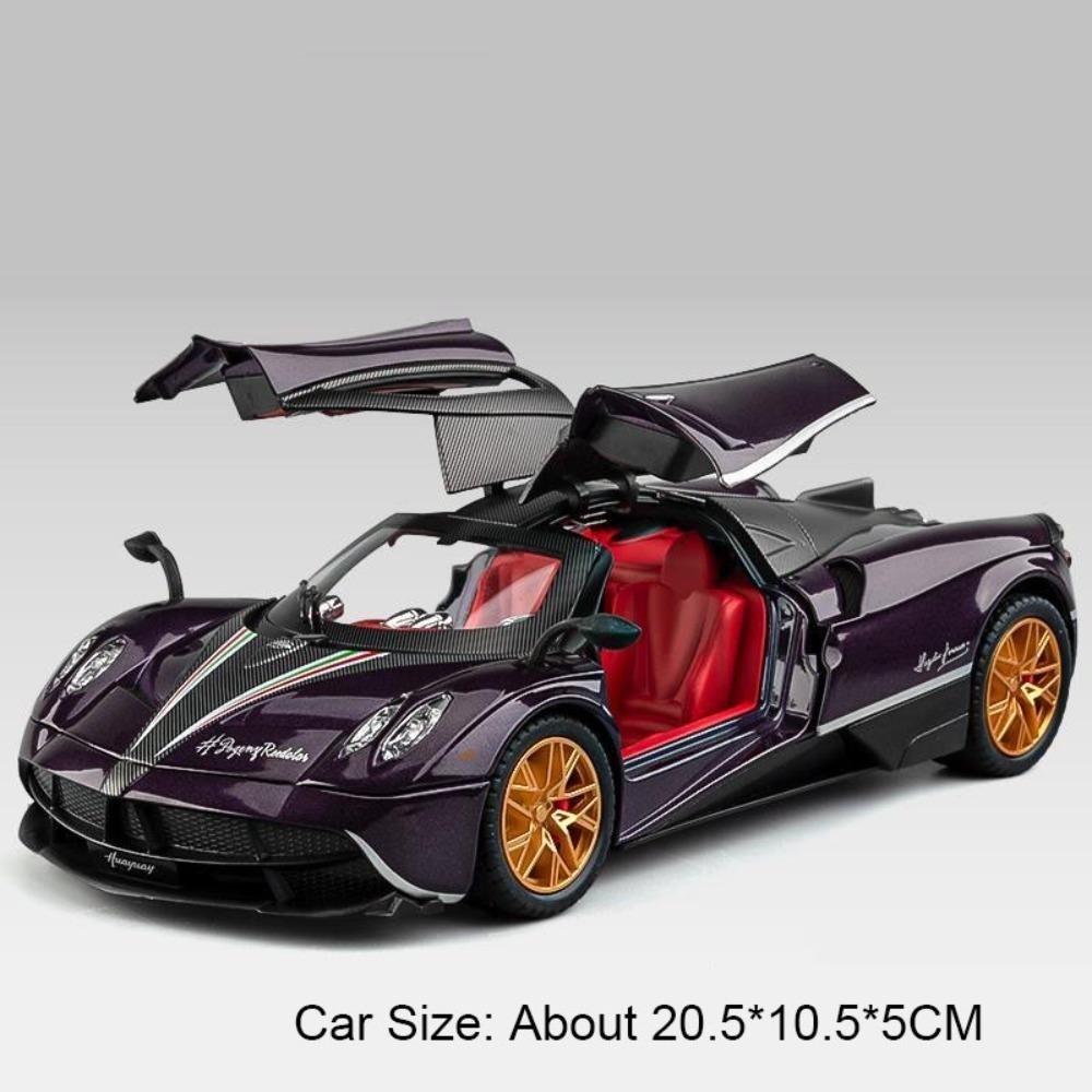 1:24 Huayra Revuelto Spray Model Toy Sports Cars Alloy Diecast Pull Back Shock Absorption Sound Light Simulation Mini Supercars