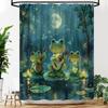 Funny Frogs Shower Curtain Cute Animals Cartoon Boys Girls Teens Fabric Bathroom Decor Curtains with Hooks, 70" Wx70 H