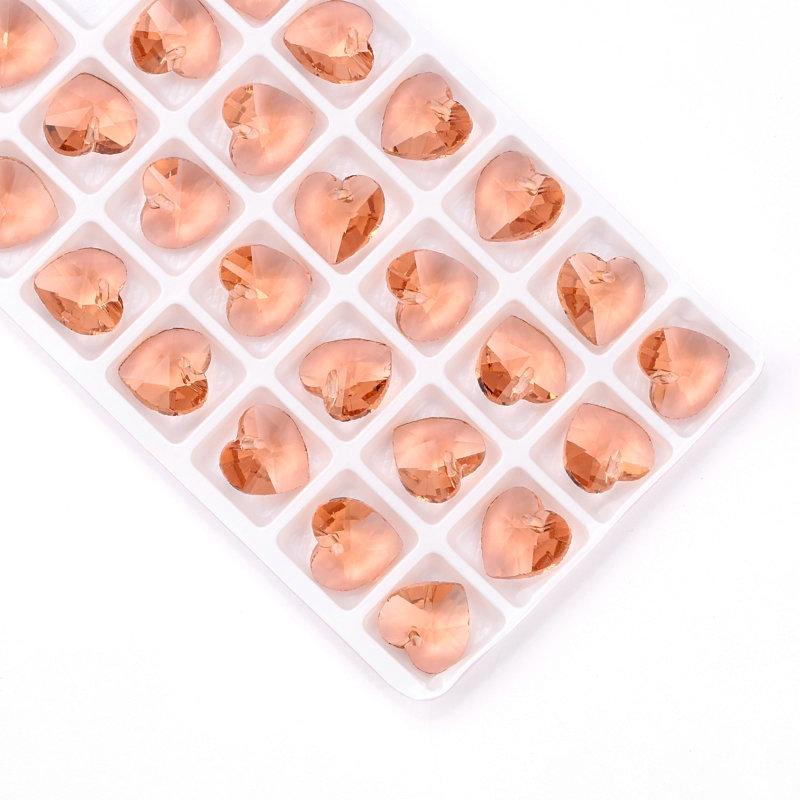 Best Quality 14mm 28pcs/pack 6228 Heart Pendant Austria Charms Crystal Heart Beads Gems for Jewelry Accessories Earring Making
