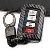 For Toyota Highlander Avalon Camry Rav4 4Runner Tundra Sequoia Kluger Carbon Fiber Car Smart Key Cover Case Keychain