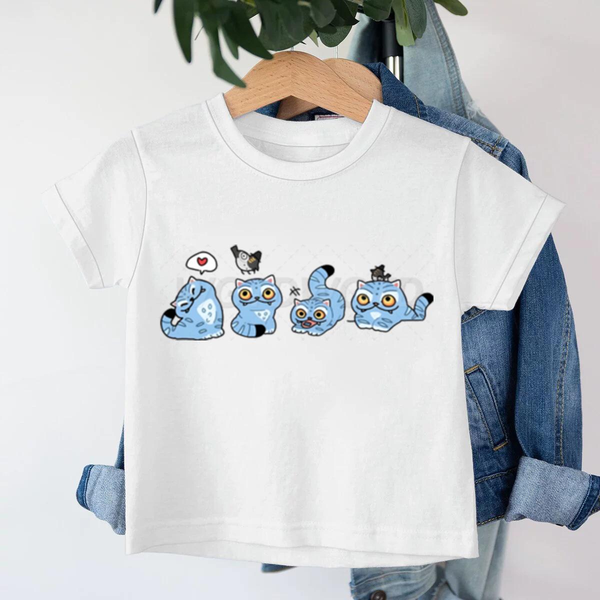 

K-Pop Охотники на демонов Футболки с тигром Милые футболки с мультяшным принтом Топы для девочек и мальчиков Хлопковая футболка K-Pop Охотники на демонов Детская одежда 130