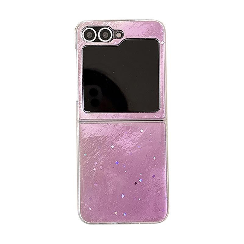 Per Samsung Zflip 6 Flip Schermo Pieghevole Zflip 7 Custodia per Telefono Colore Solido Glitter W24flip Semplice Anti Caduta