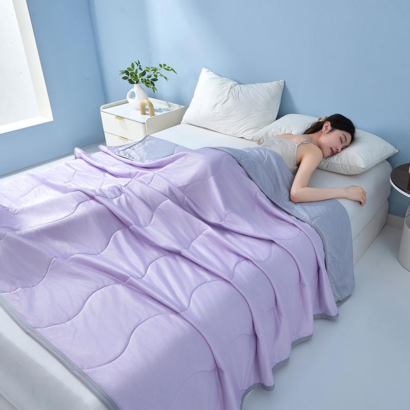 Solid Cool Feeling Summer Duvet Soft Breathable Quilt Instant Cooling Ice Silk Blanket Natural Coolness Air Condition Comforter
