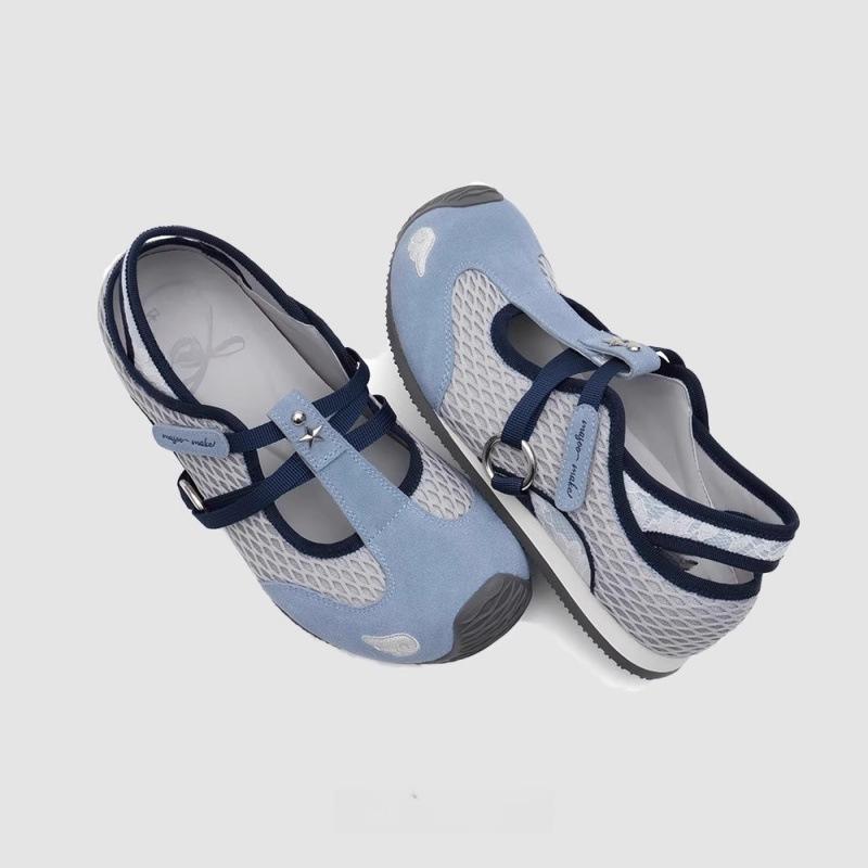 Super fire leisure sports Velcro shallow mouth Mary Jane shoes lightweight soft-soled white shoes flat-soled versatile single shoes women's