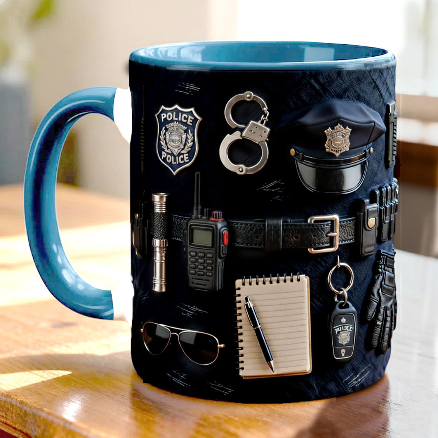 New Police Coffee Mug Ceramic Coffee Mug, Drinking Cup Multicolored mug 301-400ml сапфир синий