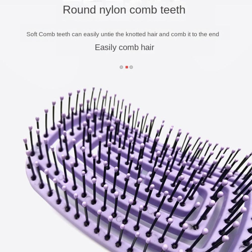 Kunststoffe Anti Klit Haarbürste Rosa/Grün/Lila/Schwarz Haar Kopfhaut Kamm Kopfhaut Massage Kamm Frauen