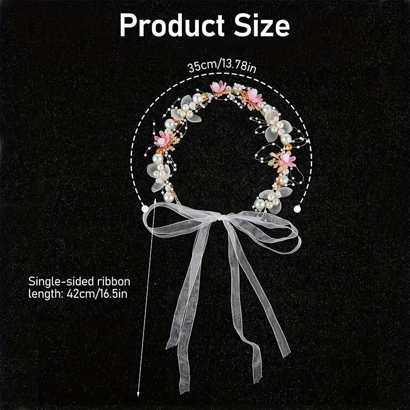 Fascia per Capelli a Ghirlanda Floreale Dolce con Perle Imitazione, Accessorio per Capelli per Feste, Matrimoni, Compleanni, Principesse
